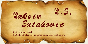 Maksim Šutaković vizit kartica